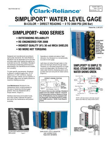 SIMPLIPORTÂ® WATER LEVEL GAGE - Clark Reliance