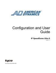 Configuration and User Guide - Tyco Security Products