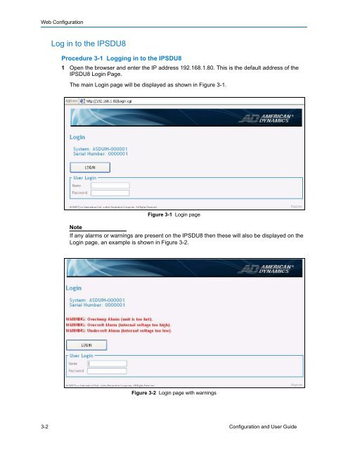 Configuration and User Guide - Tyco Security Products