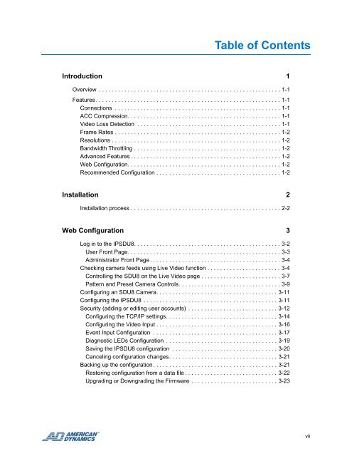 Configuration and User Guide - Tyco Security Products