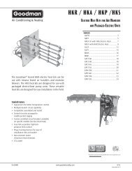 Product Specifications - Goodman