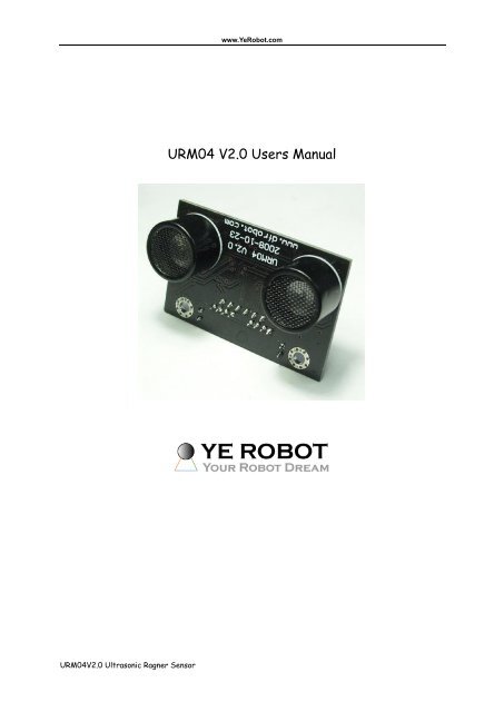 URM04 V2.0 Users Manual - DFRobot