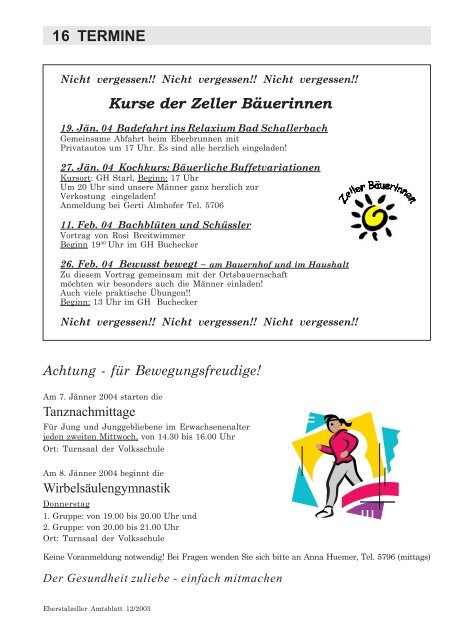 Amtsblatt Dezember 2003 - Gemeinde Eberstalzell