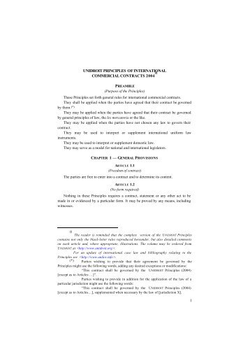 unidroit principles ofinternational commercial contracts 2004