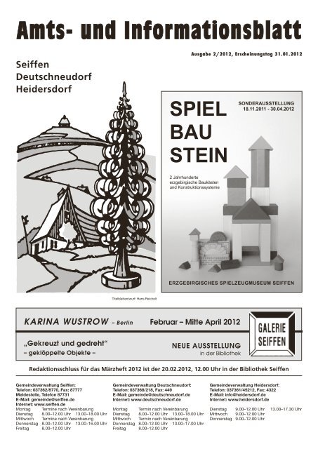 Amts- und Informationsblatt - Kurort Seiffen - Spielzeugdorf im ...