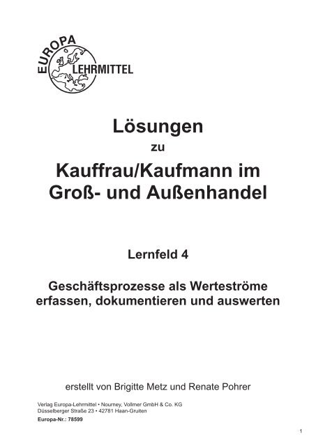 Kauffrau/Kaufmann im Groß- und Außenhandel Lösungen