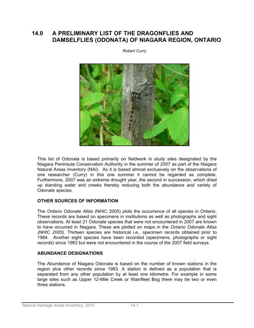 natural areas inventory - Niagara Peninsula Conservation Authority