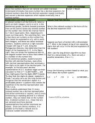 Standard: MACC.8.NS.1.1 Depth of Knowledge Know that numbers ...