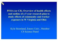 Studying the effects of PFOA contamination on the health of the ...