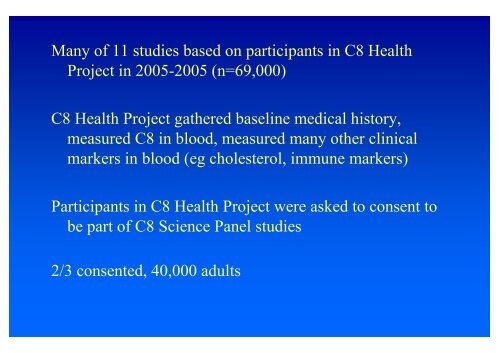 Studying the effects of PFOA contamination on the health of the ...