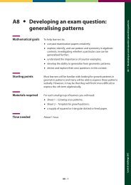 A8 Developing an exam question - Great Maths Teaching Ideas