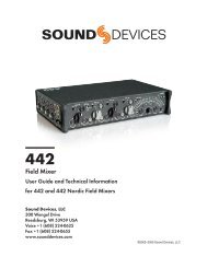 442(N) User Guide and Technical Information - Sound Devices, LLC