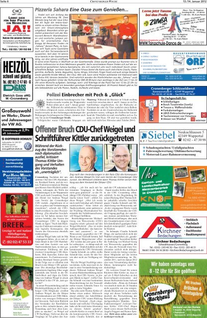 Offener Bruch in der CDU Cronenberg - Cronenberger Woche