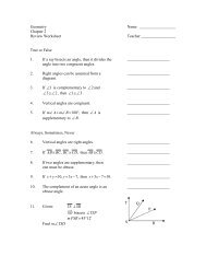 Chapter 2 Review Worksheet