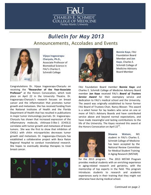 Bulletin for May 2013 - FAU