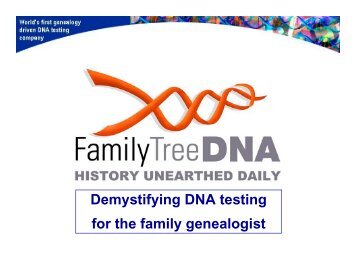 Demystifying DNA testing for the family genealogist - Interactive ...