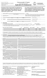 Application for State Employment - Virginia Department of Health