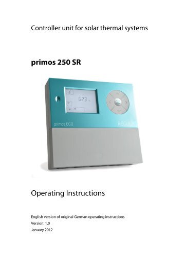 primos 250 SR Operating Instructions - EvoEnergy