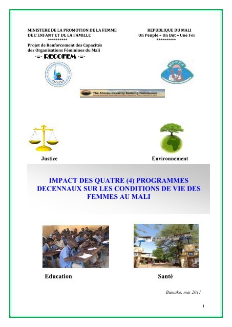 programmes decennaux sur les conditions de vie des ... - RECOFEM