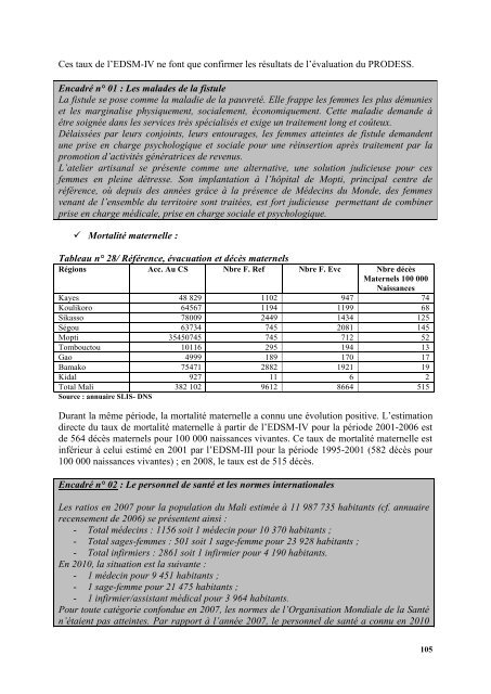 programmes decennaux sur les conditions de vie des ... - RECOFEM