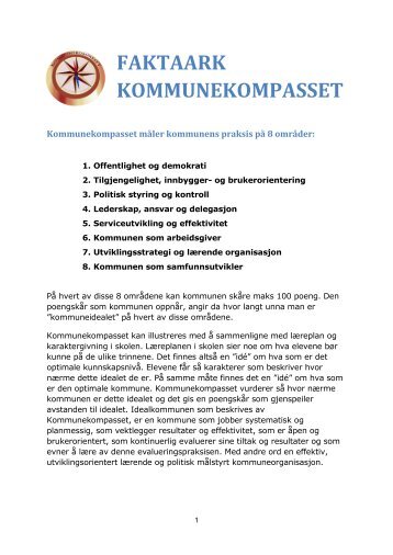 Faktaark - Hva er Kommunekompasset - KS-Konsulent