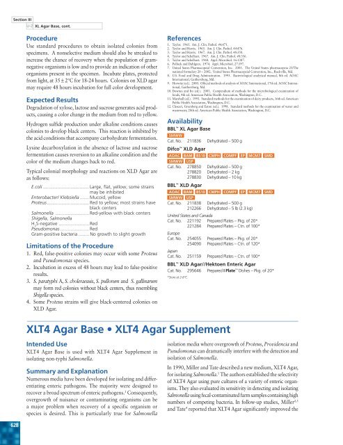 XLT4 Agar Base â¢ XLT4 Agar Supplement - BVA Scientific