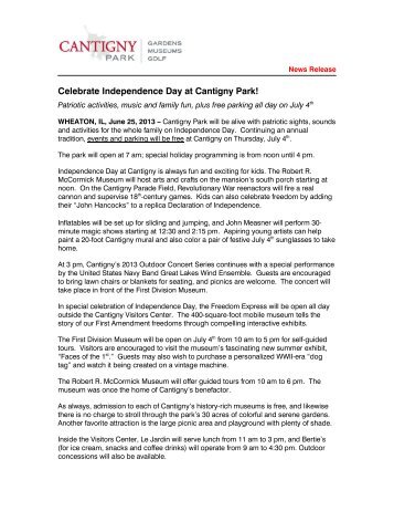 Celebrate Independence Day at Cantigny Park!