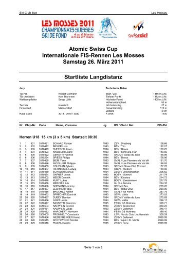 Atomic Swiss Cup Internationale FIS-Rennen Les ... - Swiss-Ski KWO