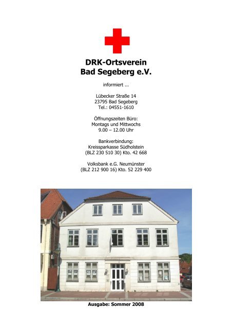 HEFT SOMMER 2008 - DRK Ortsverein Bad Segeberg