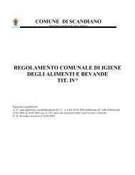 Regolamento comunale di igiene degli alimenti e bevande ...