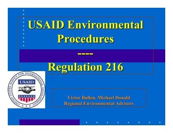 Regulation 216 - USAID: Africa Bureau: Office of Sustainable ...