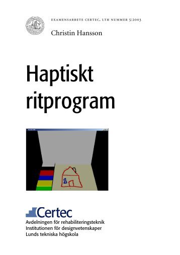 Haptiskt ritprogram - Certec - Lunds Tekniska HÃ¶gskola