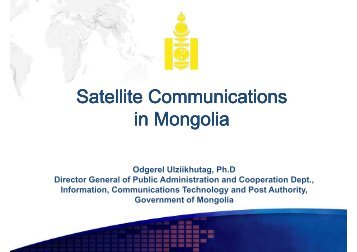 (Current Status 1) Satellite Communications in Mongolia - APRSAF