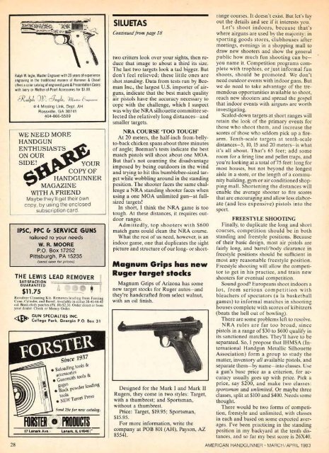 March/April 1983 - American Handgunner