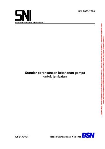 SNI 2833:2008 - Departemen Pekerjaan Umum