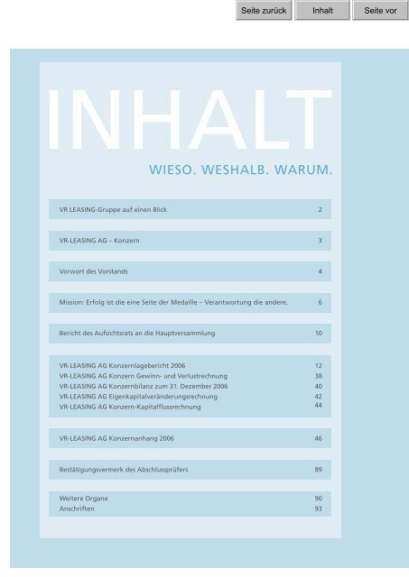 GESCHÄFTSBERICHT 2006 - VR-Leasing AG