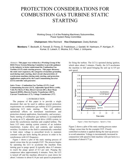 protection considerations for combustion gas turbine static starting