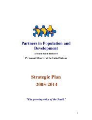 Strategic Plan 2005-2014 - Partners in Population and Development