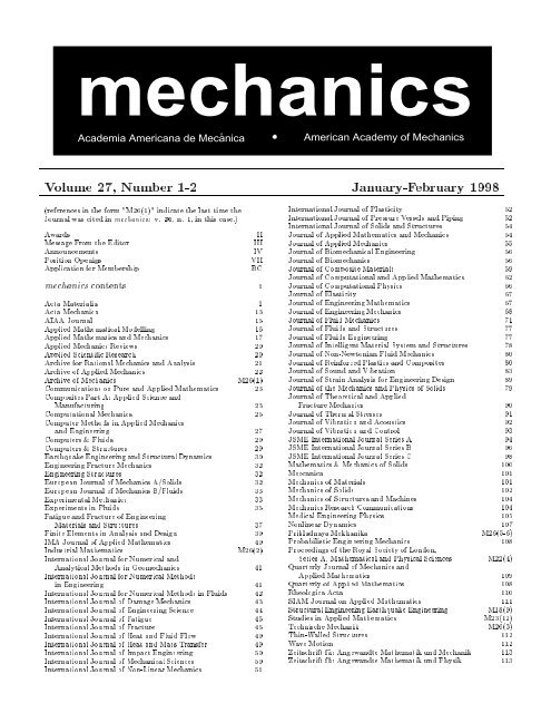American Academy of Mechanics