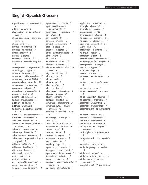 *41331* EnglishSpanish Glossary