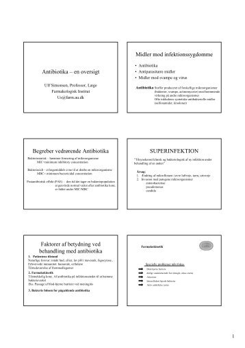 Antibiotika – en oversigt Midler mod infektionssygdomme Begreber ...