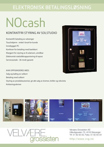 NOcash Touch produktark - VelvÃ¦re-Grossisten AS