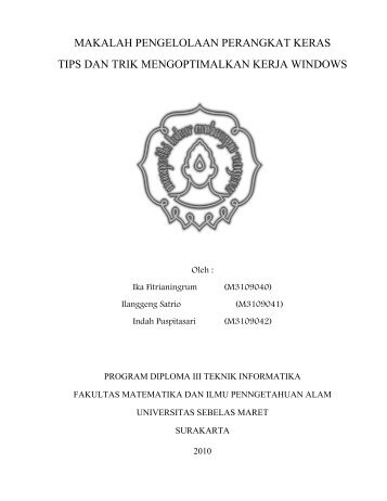 makalah pengelolaan perangkat keras tips dan trik mengoptimalkan ...