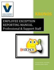 kronos employee exception reporting instructions - Vincennes ...