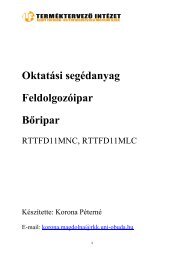 OktatÃ¡si segÃ©danyag FeldolgozÃ³ipar BÅripar - TermÃ©ktervezÅ IntÃ©zet