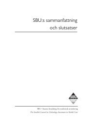 SBU:s sammanfattning och slutsatser