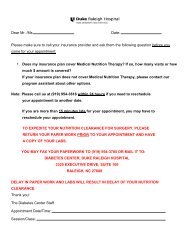 Patient Registration Form - Duke Raleigh Hospital