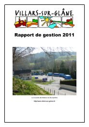 Rapport de gestion 2011 - Villars-sur-Glâne