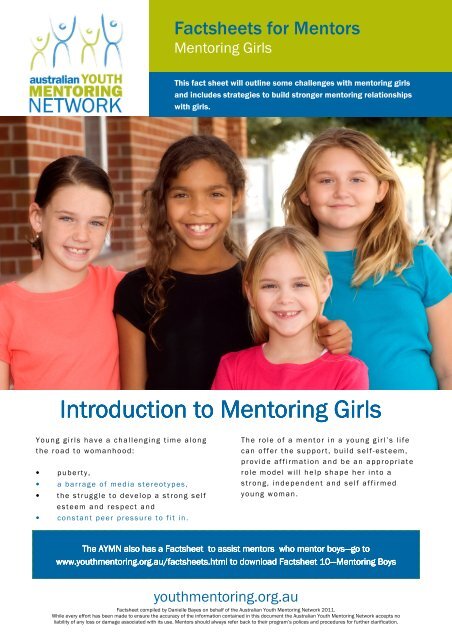 Factsheets for Mentors - Australian Youth Mentoring Network