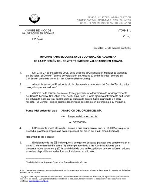 INFORME PARA EL CONSEJO DE COOPERACIÃN ... - Intranet